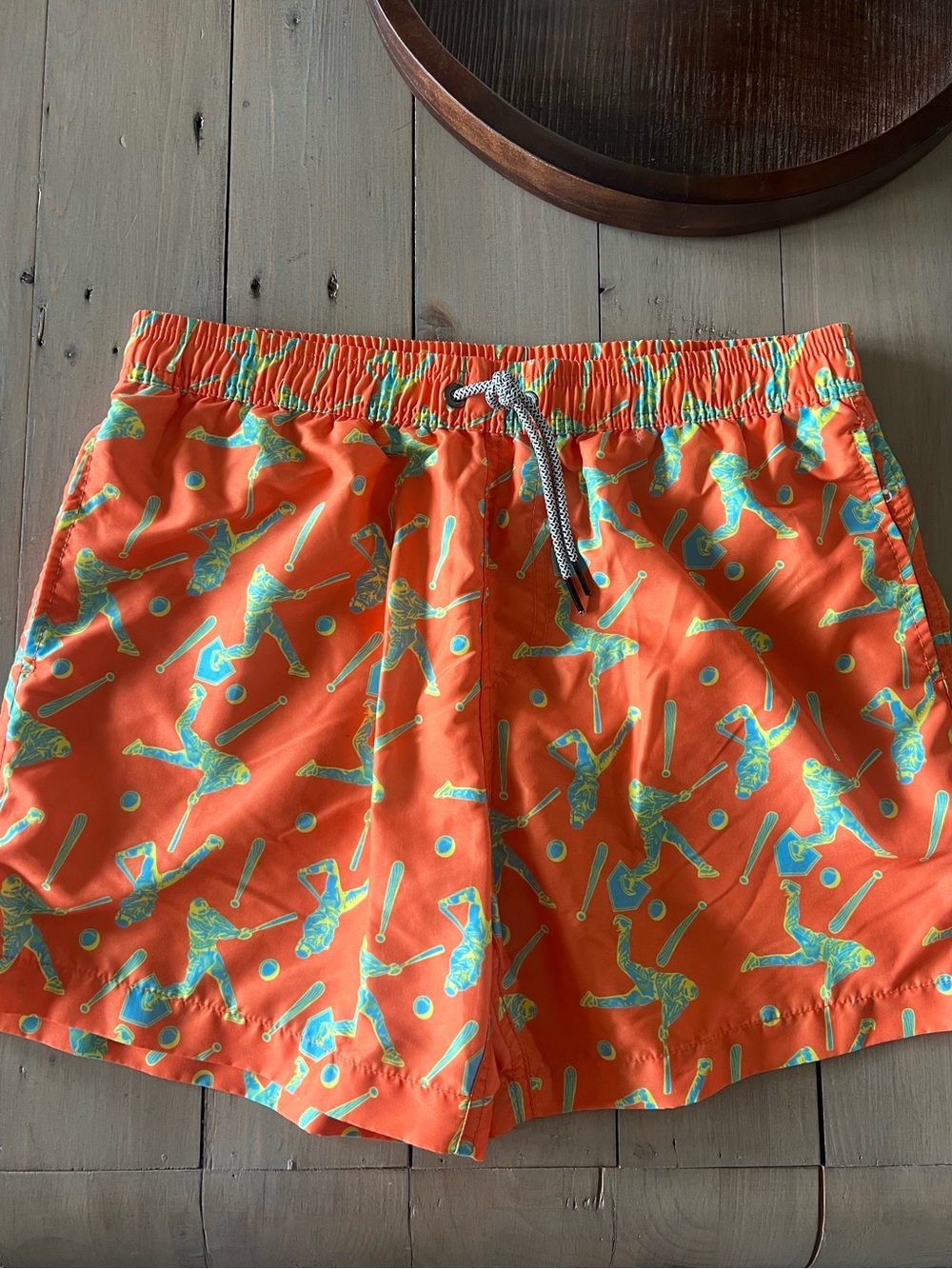 Maamgic Swim Trunks Men's Size Med Baseball Print